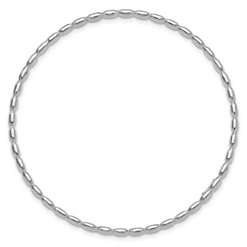 Sterling Silver Rhodium-plated Polished 2.30mm Slip on Bangle — alternate view