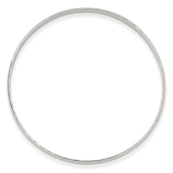 Sterling Silver Polished Faceted Slip-on Bangle Bracelet — alternate view