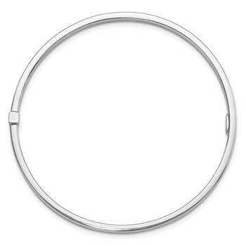 Sterling Silver Rhodium-plated Square Tube Slip On Bangle — alternate view