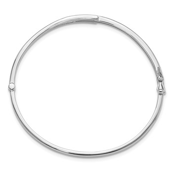 Sterling Silver Rhodium-plated Polished Fancy CZ Hinged Bangle — alternate view