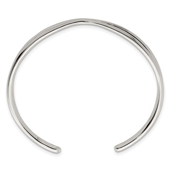 Sterling Silver Polished -X- Cuff Bangle — alternate view