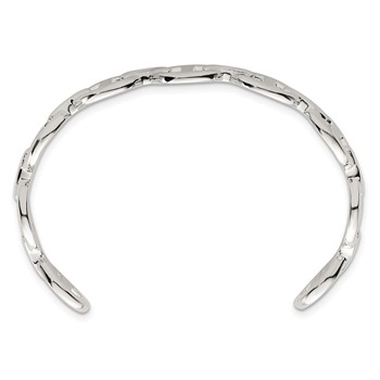 Sterling Silver Polished Anchor / Mariner Link Cuff Bangle — alternate view