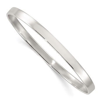 Sterling Silver Polished 5.00mm Flat Slip-on Bangle Bracelet