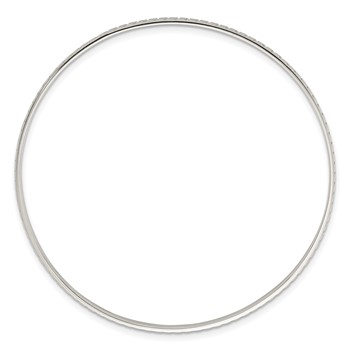 Sterling Silver Polished and Textured 2.50mm Greek Key Slip-on Bangle Bracelet — alternate view