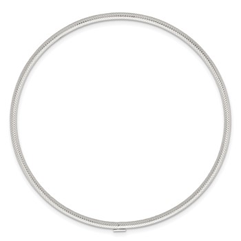 Sterling Silver Polished and Textured 2.00mm Slip-on Bangle Bracelet — alternate view