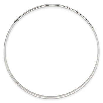 Sterling Silver Polished Textured 4.00mm Floral Pattern Slip-on Bangle Bracelet — alternate view