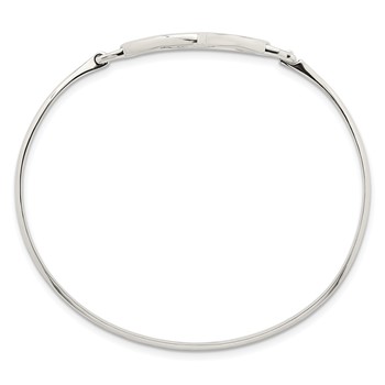 Sterling Silver Polished Open Heart Bangle — alternate view