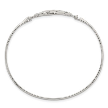 Sterling Silver Polished Double Trinity Knot Bangle — alternate view