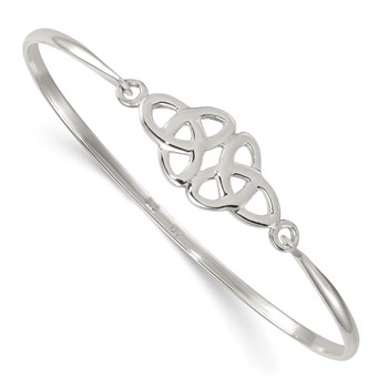 Sterling Silver Polished Double Trinity Knot Bangle