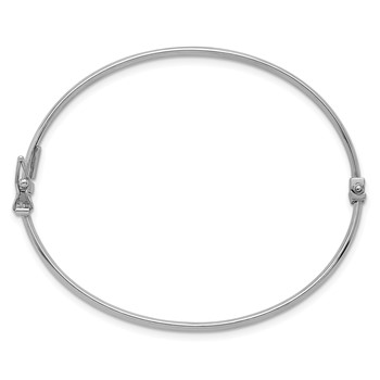 Sterling Silver Rhodium-plated Polished 3.00mm Hinged Bangle — alternate view