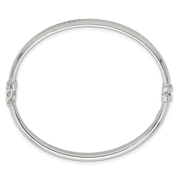 Sterling Silver Polished and Textured 6.50mm Greek Key Hinged Bangle — alternate view