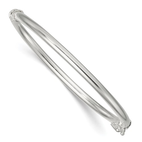 Sterling Silver Polished Hinged Baby Bangle