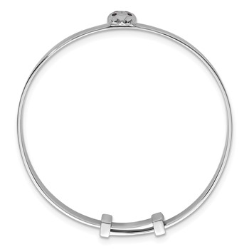 Sterling Silver Rhodium-plated Polished Pink And Red CZ Lady Bug Childrens Expandable Bangle — alternate view