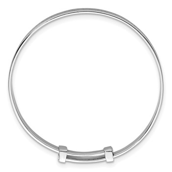 Sterling Silver Rhodium-plated Polished Etched Dragonfly Childrens Expandable Bangle — alternate view