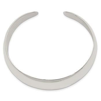Sterling Silver Solid Polished Plain Cuff Bangle Bracelet — alternate view