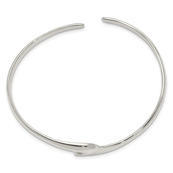 Sterling Silver Polished Fancy Cuff Bangle Bracelet — alternate view