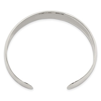 Sterling Silver 13.5mm Hammered Cuff Bangle — alternate view
