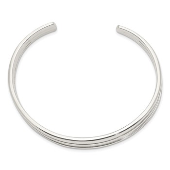 Sterling Silver Cuff Bangle Bracelet — alternate view