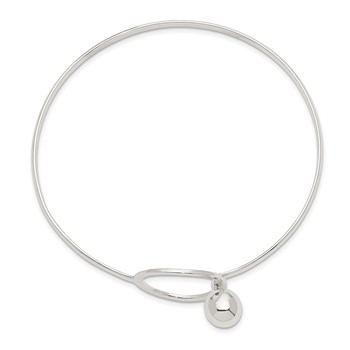 Sterling Silver Circle Bangle Bracelet — alternate view