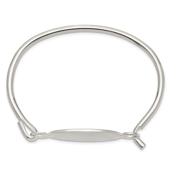 Sterling Silver w/Oval ID Plate Bangle Bracelet — alternate view
