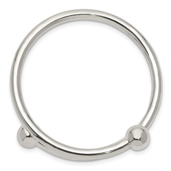 Sterling Silver Polished Flexible Baby Bangle Bracelet — alternate view