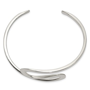Sterling Silver Abstract Cuff Bangle — alternate view