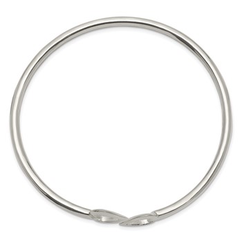 Sterling Silver Polished Heart Bangle — alternate view