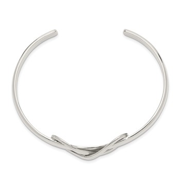 Sterling Silver Polished Infinity Cuff Bangle — alternate view