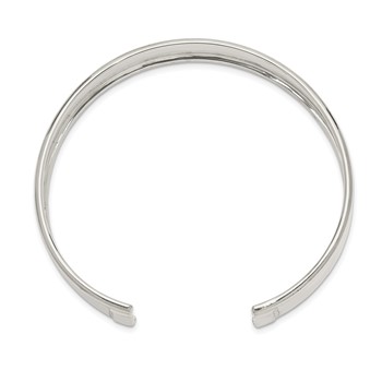 Sterling Silver 10mm Polished Cuff Bangle — alternate view