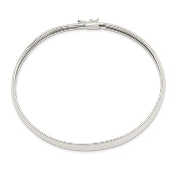 Sterling Silver 8mm Polished Flexible Bangle — alternate view