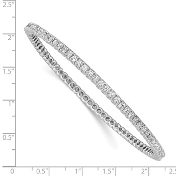 Sterling Shimmer Sterling Silver Rhodium-plated 83 Stone CZ Bangle Bracelet — alternate view