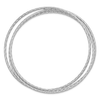 Sterling Silver Rhodium Plated Twisted Intertwined Bangle Bracelet — alternate view