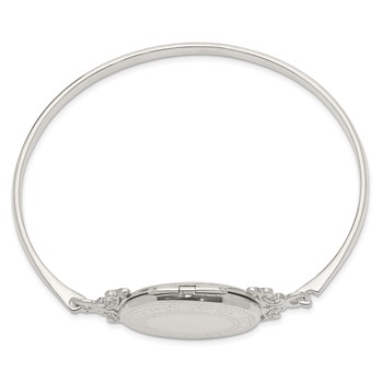Sterling Silver 26mm Oval Locket Bangle — alternate view