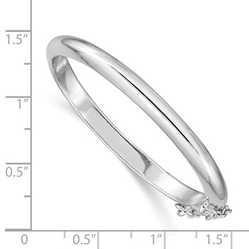 Sterling Silver RH-plated Polished 4mm w/ Safety Hinged Children's Bangle — alternate view