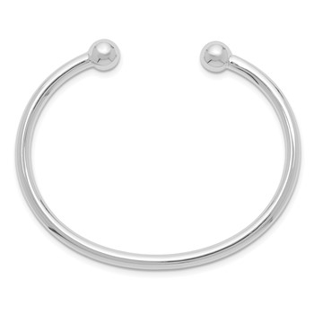 Sterling Silver Rhodium-plated Polished 3mm Children's Cuff Bangle — alternate view