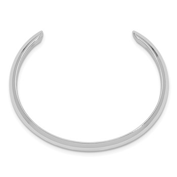 Sterling Silver Rhod-plated Polished & Domed 6mm Children's Cuff Bangle — alternate view