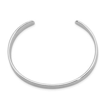 Sterling Silver Rhodium-plated Polished 6mm Children's Cuff Bangle — alternate view