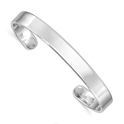 Sterling Silver RH-pltd 6mm Polished 45mm Inside Diameter Cuff Bangle