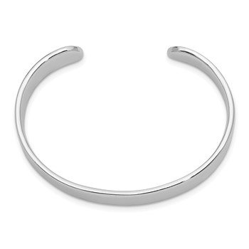 Sterling Silver Rhodium-plated Polished 8mm Children's Cuff Bangle — alternate view