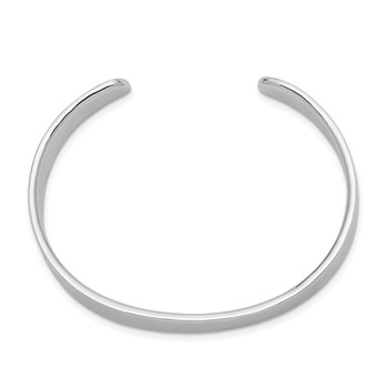 Sterling Silver Rhodium-plated Polished 8mm Children's Cuff Bangle — alternate view