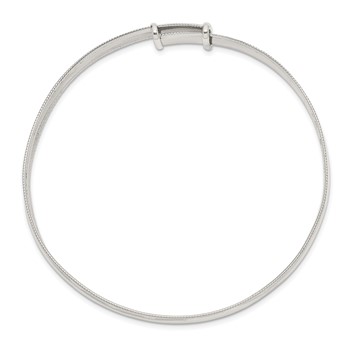 Sterling Silver Polished Milgrain 7mm Expandable Bangle — alternate view