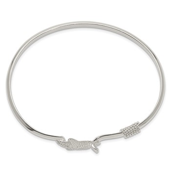 Sterling Silver Polished and Textured Starfish Bangle — alternate view