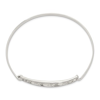 Sterling Silver Elephant Hinged Bangle — alternate view