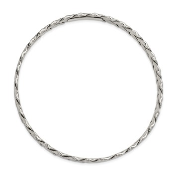 Sterling Silver Antiqued 5.25mm Slip-on Bangle — alternate view