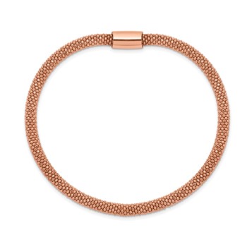 Sterling Silver Rose-tone Fancy Chain Magnetic Clasp Bracelet — alternate view