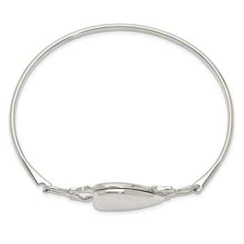 Sterling Silver 22mm Heart Locket Flexible Bangle Bracelet — alternate view