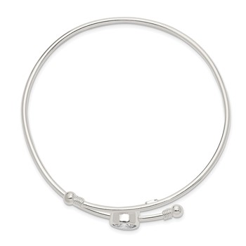Sterling Silver Polished CZ Bangle — alternate view