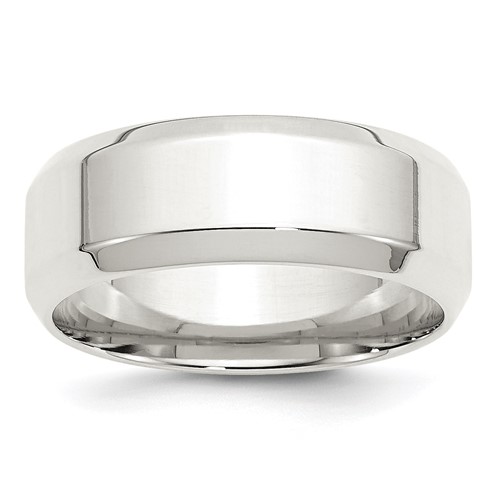 Sterling Silver 8mm Bevel Edge Size 4 Band