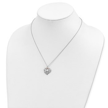 Landstrom's Mt. Rushmore Black Hills Sterling Silver 12K Gold Accents Horse Within Heart 18 inch Spring Ring Clasp Necklace — alternate view