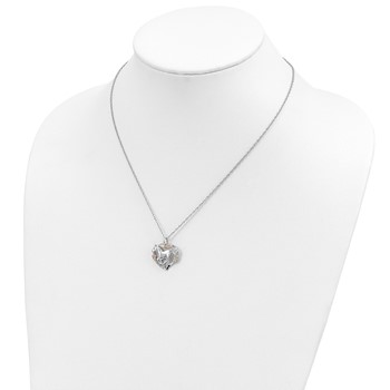 Landstrom's Mt. Rushmore Black Hills Sterling Silver 12K Gold Accents Horse Within Heart 18 inch Spring Ring Clasp Necklace — alternate view